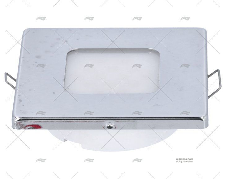 PLAFONIERA QUADRATA INCASS. LED 12/24V INOX AISI 316