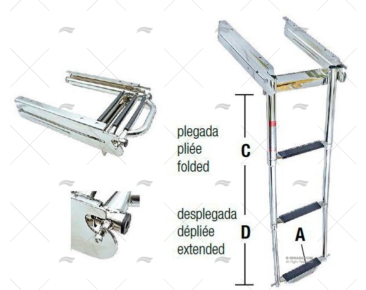 ESCADA 3 DEG. TELESCOPICA RETRATIL
