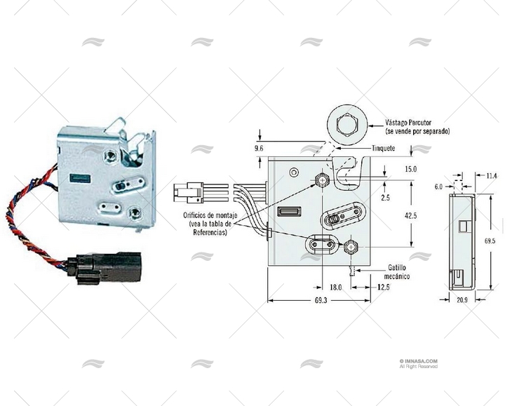 LOQUET ROTATIF ELECTRONIQUE M6 SOUTHCO