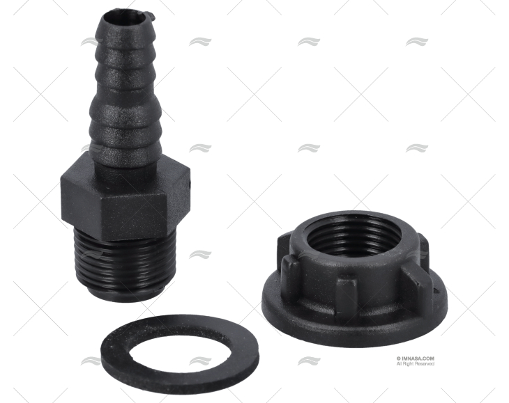 RACCORDO 3/8 PVC SERBATOIO TUBO  D. 10/12