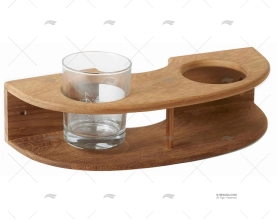 SUPPORTO TECA DA PARETE PER BICCHIERE (2) D.71mm ARC MARINE