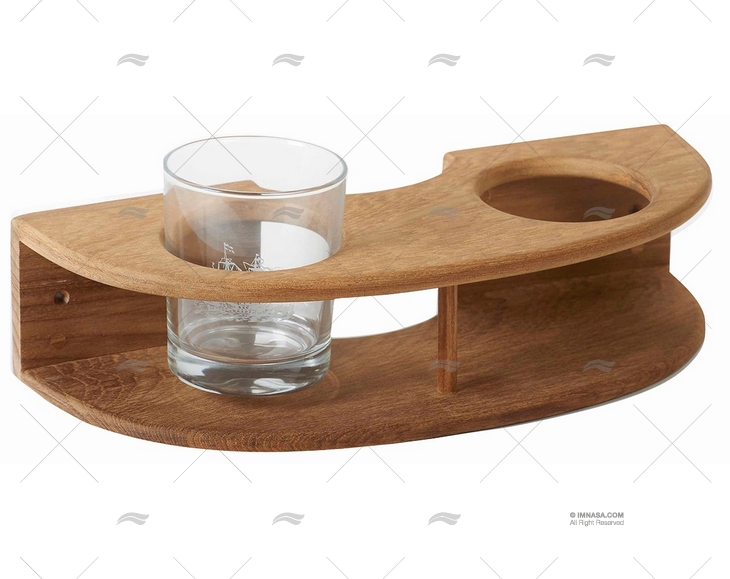 SUPPORTO TECA DA PARETE PER BICCHIERE (2) D.71mm ARC MARINE