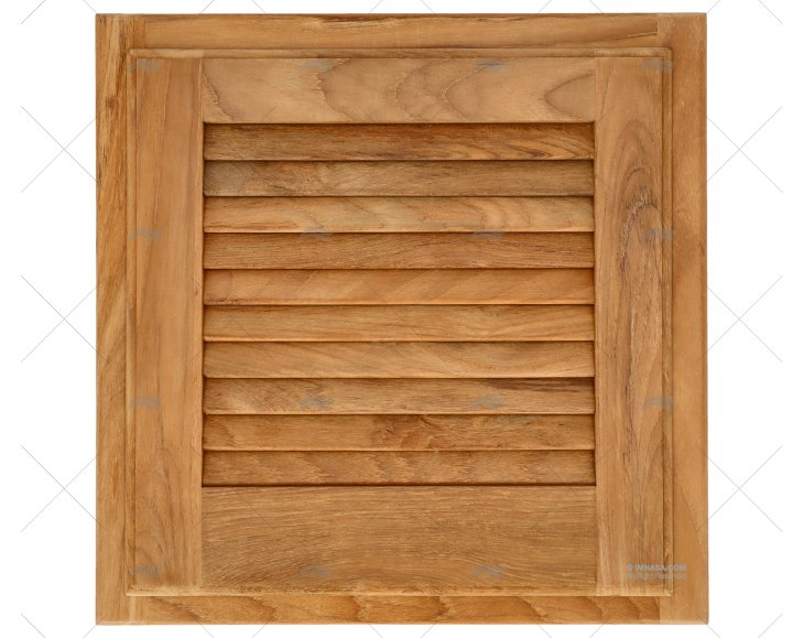 TEAK LOUVRED DOORS WITH FRAME 380x380mm