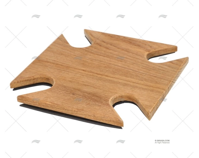 SUPPORTO BICCHIERE VINO TEAK (4) 180x180x43mm ARC MARINE