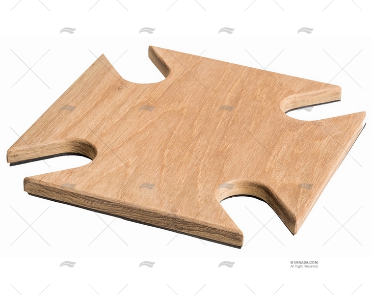 SOPORTE VASO VINO TECA (4) 180x180x43mm ARC MARINE