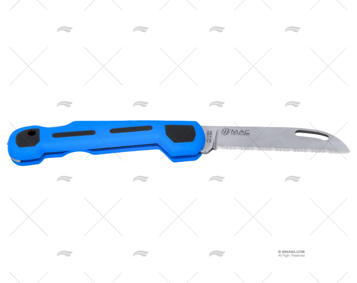 COLTELLO NAUTICO PIEGHEVOLE BLU 19-H6.5cm MAC COLTELLERIE