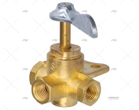 RUBINETTO 3 VIE 1/4" NPT FEMMINA OTTONE (SCATTO)
