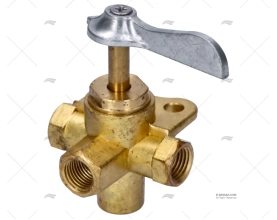 RUBINETTO 4 VIE 1/4" FNPT OTTONE