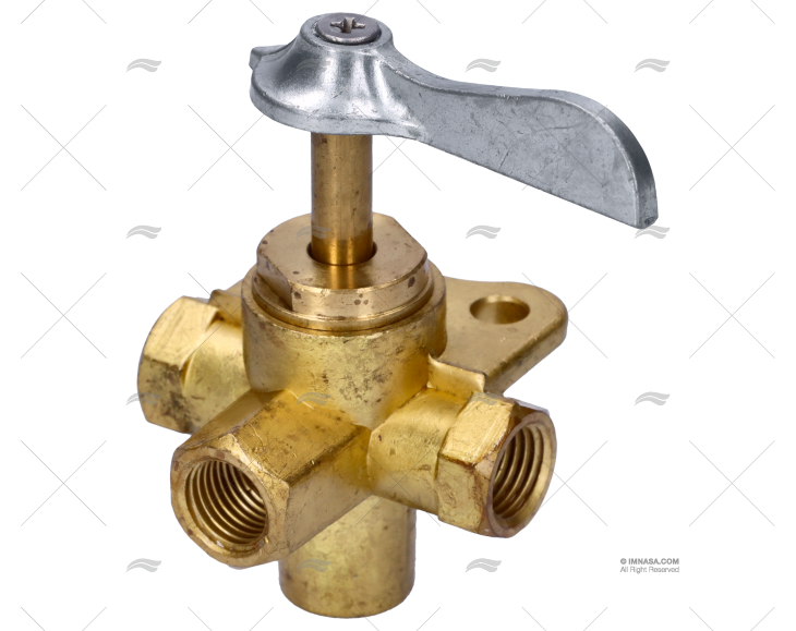 RUBINETTO 4 VIE 1/4" FNPT OTTONE