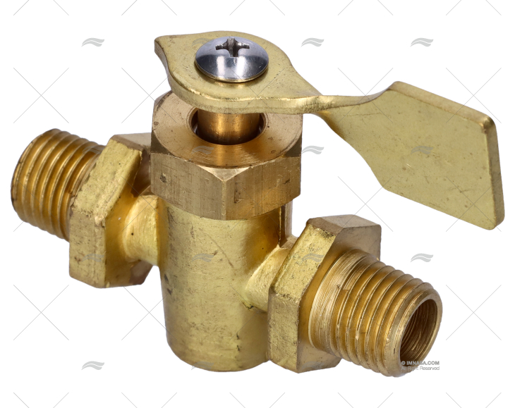 RUBINETTO 2 VIE 1/4" FNPT OTTONE M/M