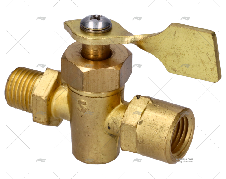 RUBINETTO 2 VIE 1/4" FNPT OTTONE M/F