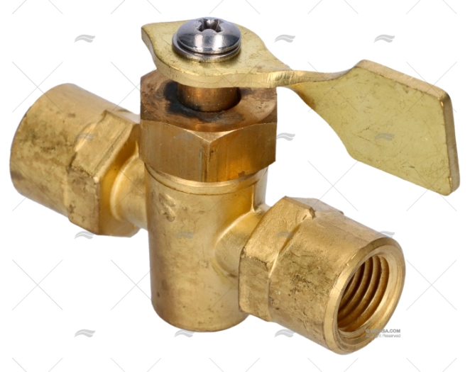RUBINETTO 2 VIE 1/4"FNPT OTTONE F/F