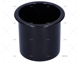 PORTA-COPOS EMBUTIDO ABS 3" X 3" PRETO