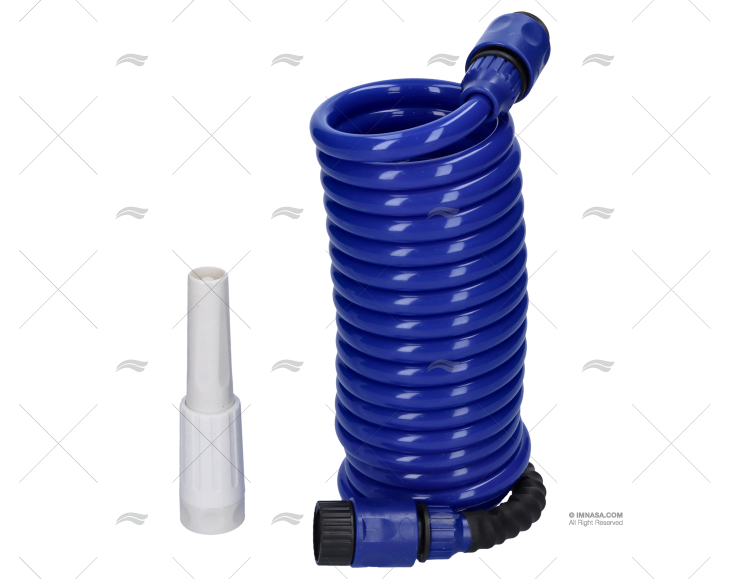 TUBO FLESSIBILE A SPIRALE BLU 4.5MTS CON DIFFUSORE