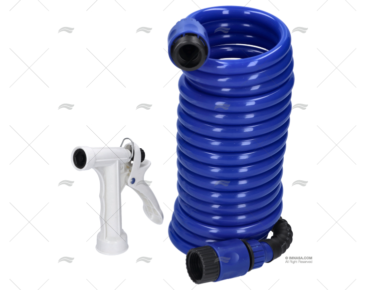TUBO FLESSIBILE SPIRALE BLU 4.5MTS C/PISTOLA