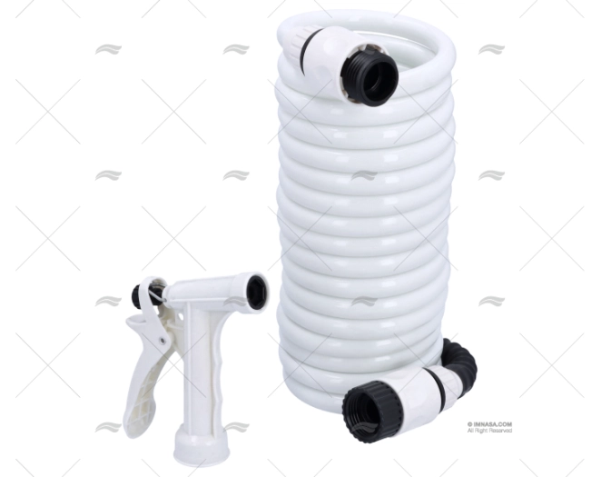 TUBO FLESSIBILE SPIRALATO BIANCO 4.5MTS C/PISTOLA