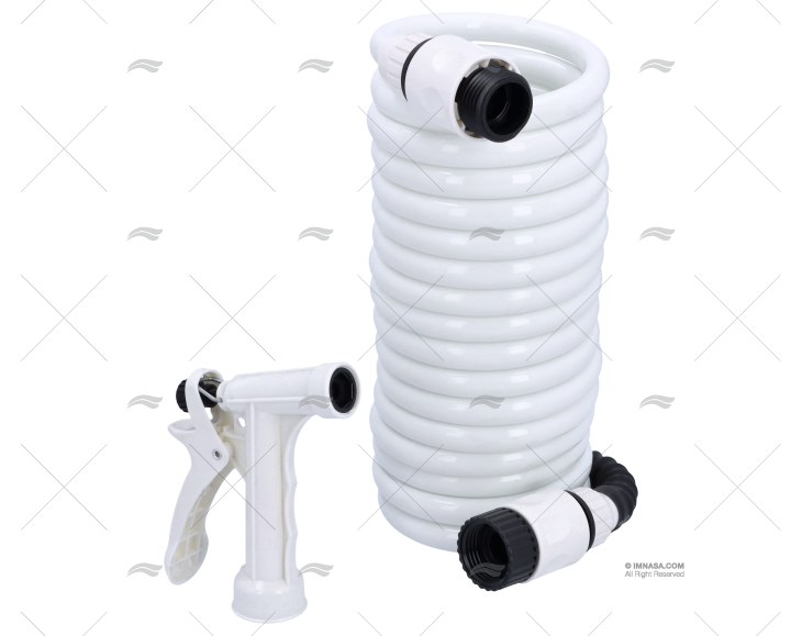 TUBO FLESSIBILE SPIRALATO BIANCO 4.5MTS C/PISTOLA