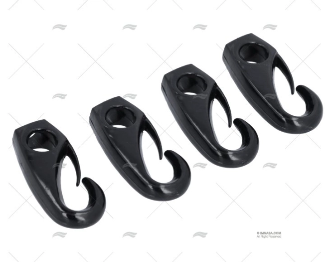 MOSQUETÃO NYLON  8mm  5/16" PRETO  (4un)