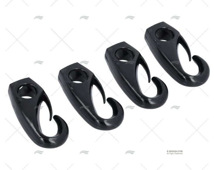 NYLON SHOCK CORD HOOK BLACK 5/16" (4u)