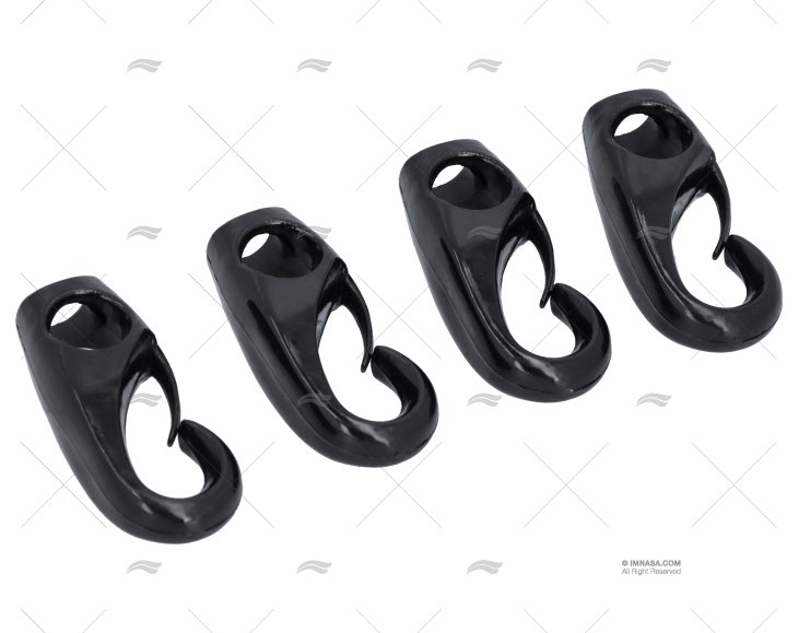 MOSQUETÃO NYLON 10mm  3/8"  PRETO  (4un)