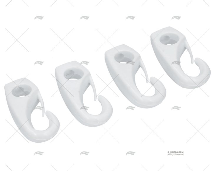 WHITE NYLON SHOCK CORD HOOK 4mm (4u)