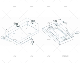 PLATINE POUR SIEGE 338X182mm
