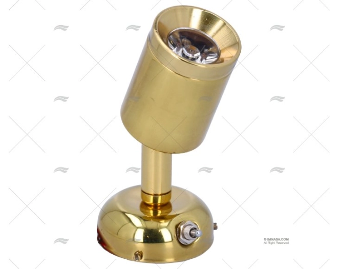 LED READING LIGHT 8-30V BRASS LACQUERED