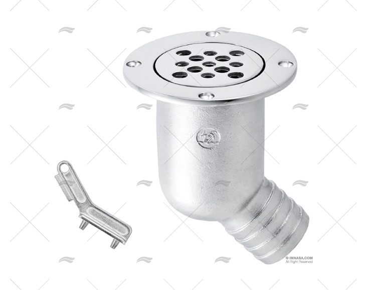 ESGOTO COTOVELO  38mm 45º INOX 316 MARINE TOWN