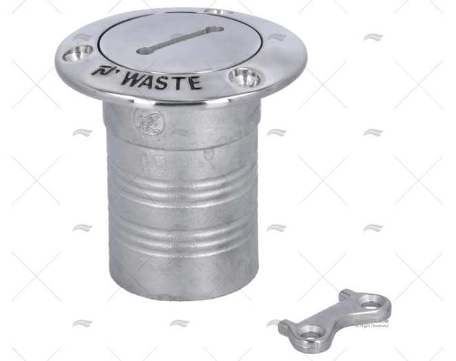 TAPPO SCARICO 0º 51mm INOX 316 MARINE TOWN