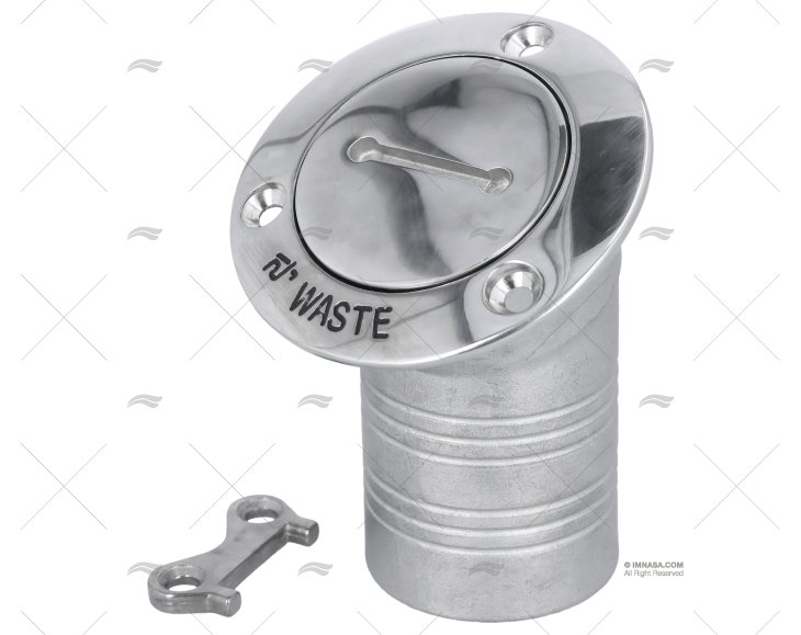 TAPPO SCARICO 30º 51mm INOX 316 MARINE TOWN