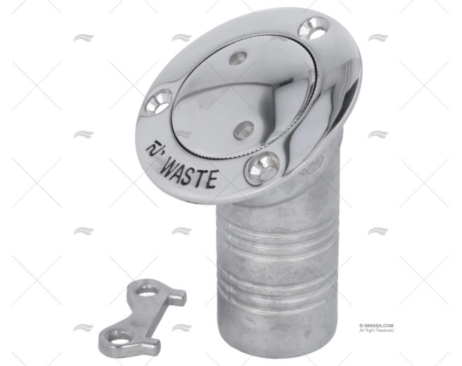 TAPPO SCARICO 38mm INOX 30º A-SCOMPARSA MARINE TOWN
