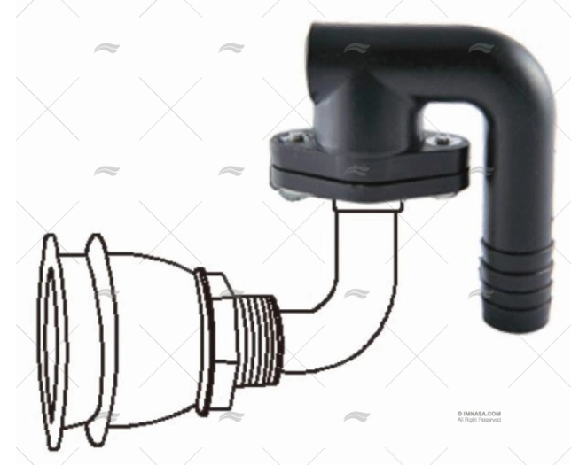 P-TRAP TANK VENT ADAPTER NYLON MARINE TOWN