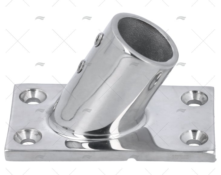 PLATINE 60º BASE RECT. INOX  22MM