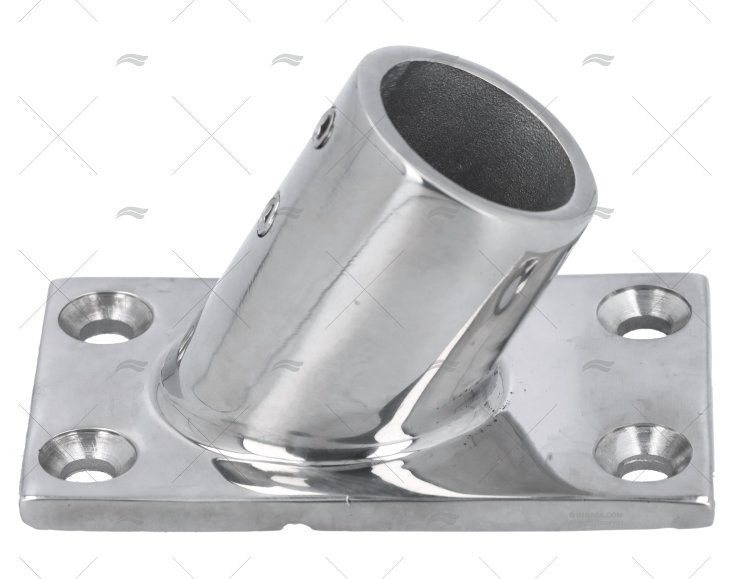 BOCCOLA PER SCALMO 60º 25mm INOX FONDELLO BASE RETTANGOLARE