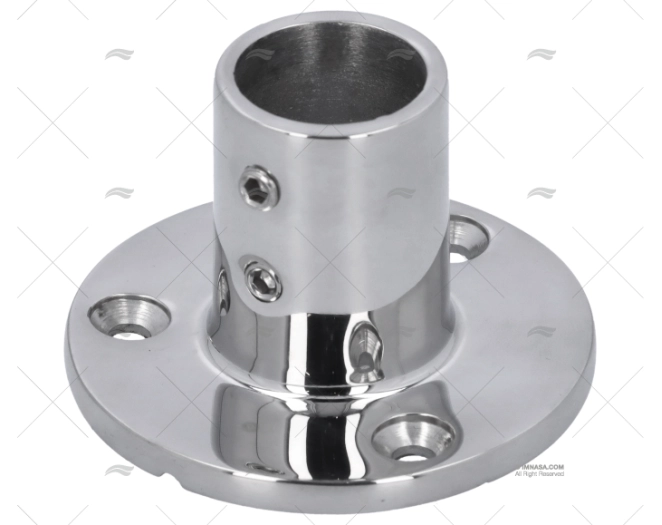 CASQUILHO DO LEME 90º 22mm INOX FUNDIDO BASE REDONDA