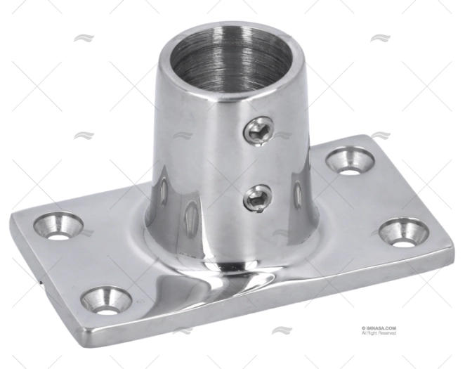 PLATINE 90º BASE RECT. INOX 22MM