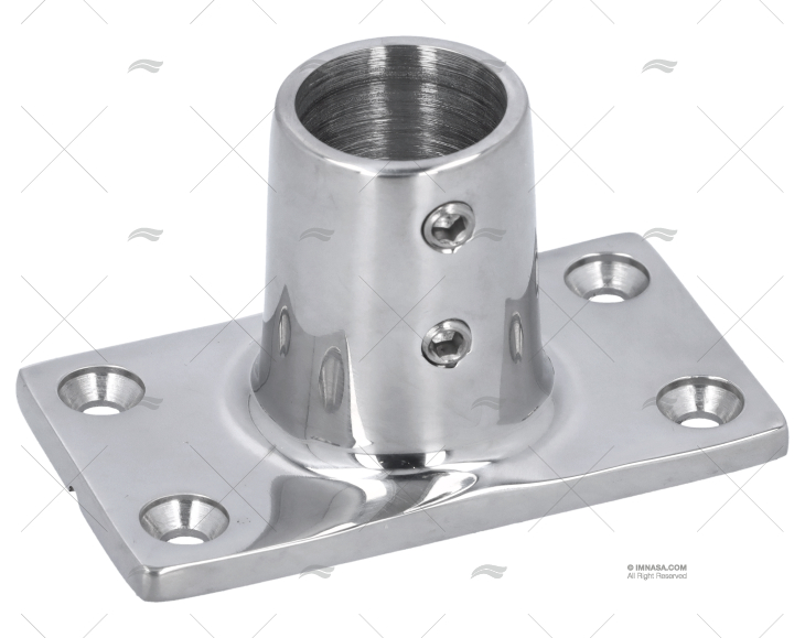 BOCCOLA-PER-SCALMO 90º 22mm INOX FONDO BASE RETTANGOLARE