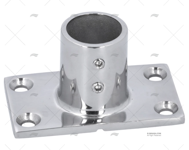 BOCCOLA-PER-SCALMO 90º 25mm INOX PIASTRA BASE RETTANGOLARE