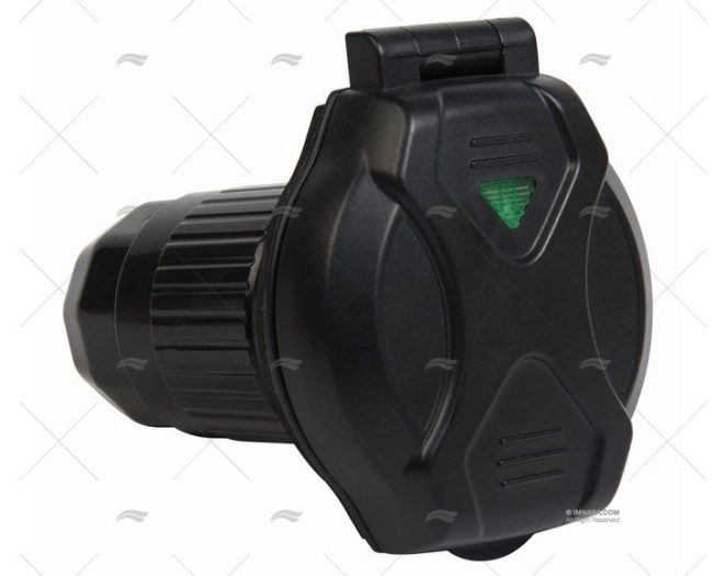 MALE POWER SOCKET 30A(50)  LED BLACK