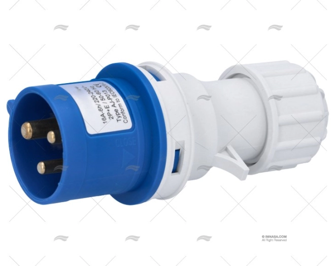 MALE POWER PLUG 230V 16A 3P 6h IP44