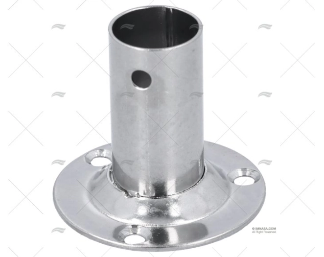 CASQUILHO DO LEME 90º 22mm INOX BASE 60mm DIÂM.