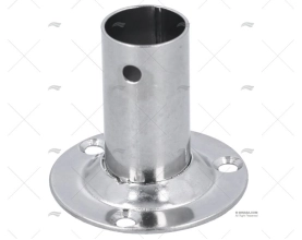 CASQUILHO DO LEME 90º 22mm INOX BASE 60mm DIÂM.