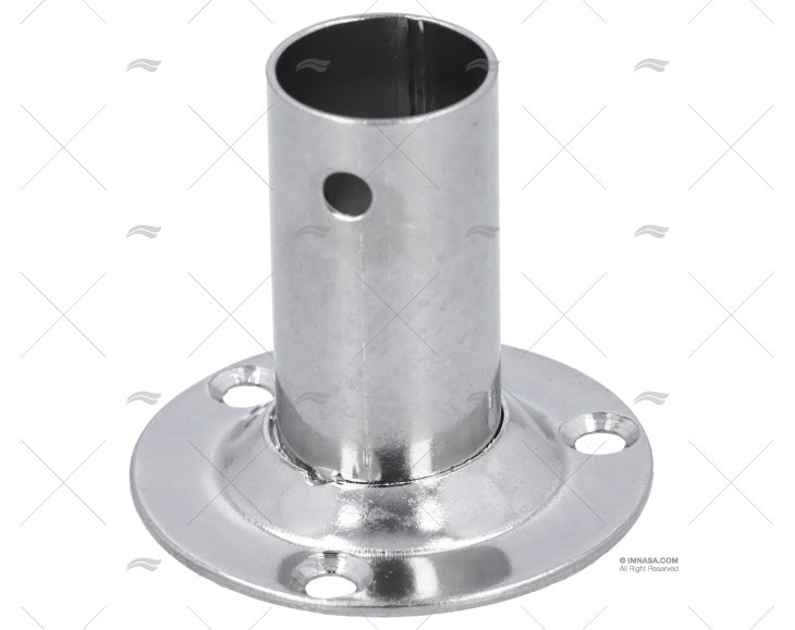 CASQUILHO DO LEME 90º 22mm INOX BASE 60mm DIÂM.
