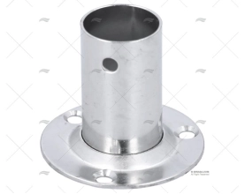 BOCCOLA PER SCALMO 90º 25mm INOX BASE 60mm DIA