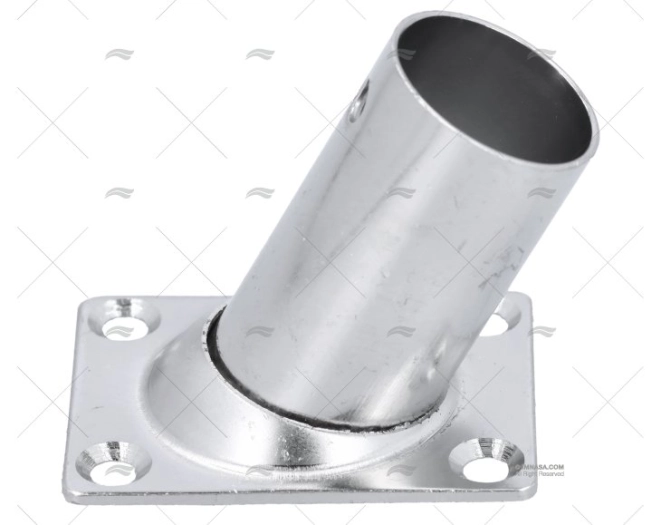 BOCCOLA PER SCALMO 60º 25mm INOX BASE 56X42mm