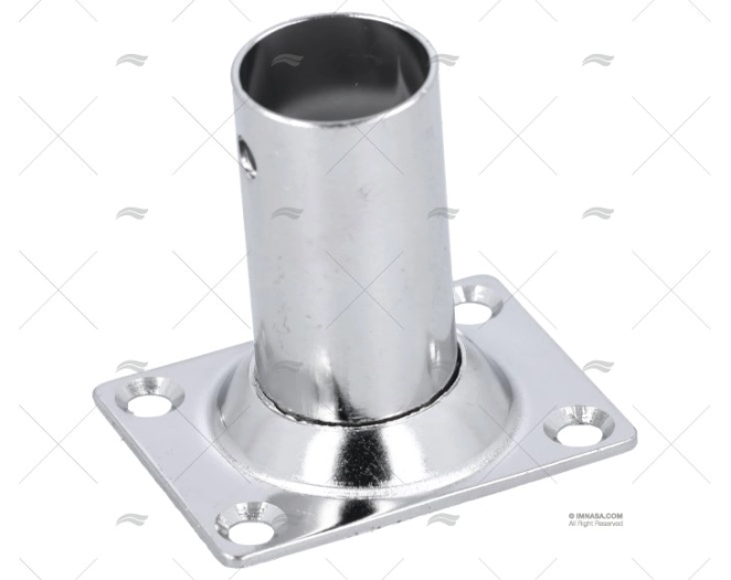 BOCCOLA PER SCALMO 90º 22mm INOX BASE 56X24mm