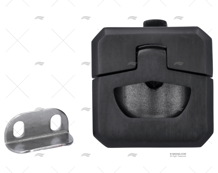 FECHO PUXADOR PRETO QUADRADO S/CHAVE 45mm INOX MARINE TOWN