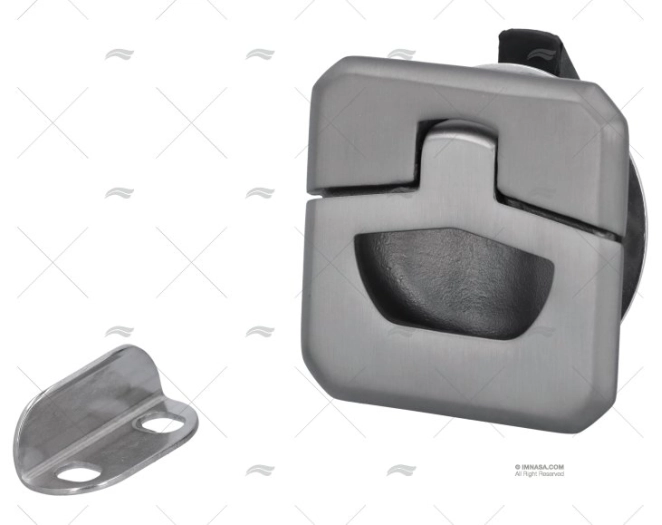 PUXADOR QUADR. S/CHAVE 45mm INOX 316 PRATA MARINE TOWN