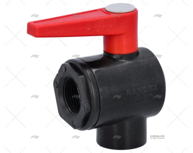 VÁLVULA DE BOLA 2 VIAS EM L PPG 3/4" RANDEX IBERICA