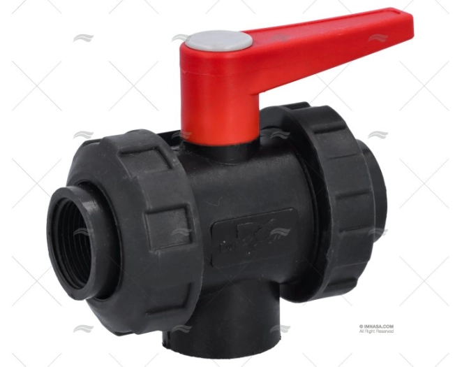 VÁLVULA  3 VIAS DUPLO UNIÃO BSP  PPG 3/4 RANDEX IBERICA